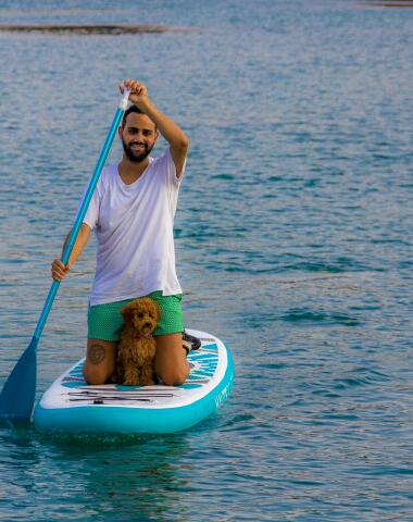 paddle avec son chien
